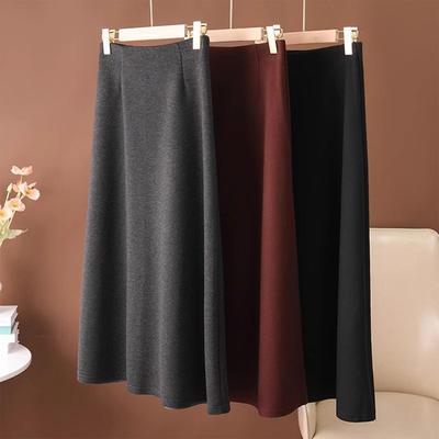 2025 Autumn/Winter Women's High-Quality Woolen A-Line High-Waisted Long Skirt