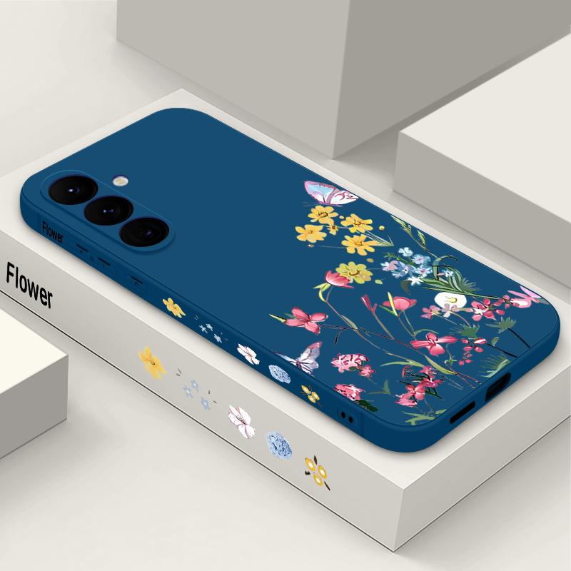 Soft TPU Case For Samsung Galaxy S24 S23 S25 FE S25 S22 Ultra A17 A56 A16 A55 A25 A15 A36 A35 A54 5G Small Flower Pattern Cover