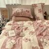 INS Pink Solid Color Bedding Set Girls Boys Single Double Size Flat Sheet Duvet Cover Pillowcase Bed Linens Home Textile