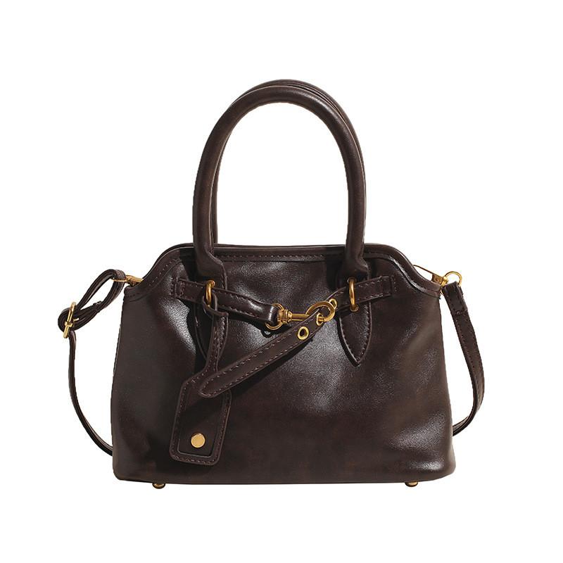 Retro Tote Bag For Women With Golden Buckle Decoration For Daily Use