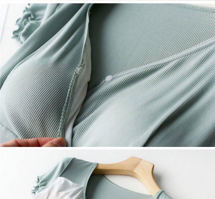 Maternity Short-Sleeve Pajama Set for Nursing and Postpartum Care