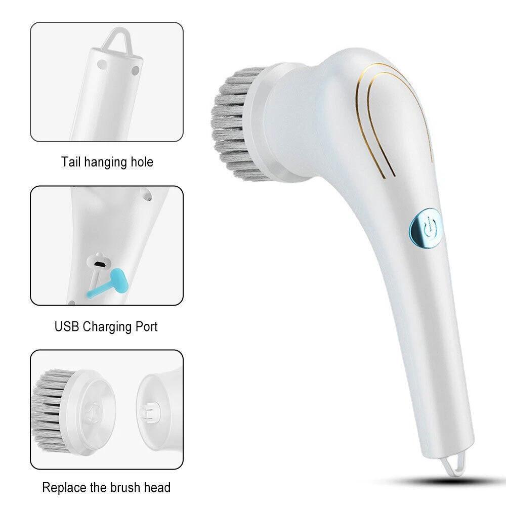 5-In-1 Cordless Electric Spin Scrubber Cleaning Brush Multifunctional Electric Rotating Home Washing Tools For Bathroom Kitchen