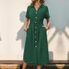 New summer women's lapel European and American shirts and dresses