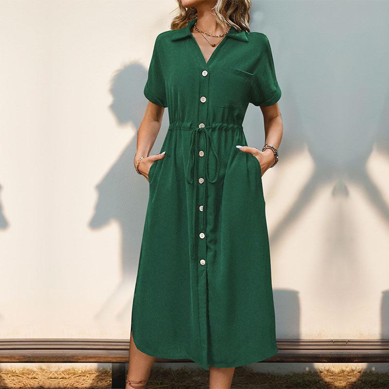 New summer women's lapel European and American shirts and dresses