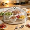 Portable Food Tent with Handle for Camping Stainless Steel Mesh Cover Handle Round Breathable Hot Dishes Protector Durable Guard And Fruit Platters