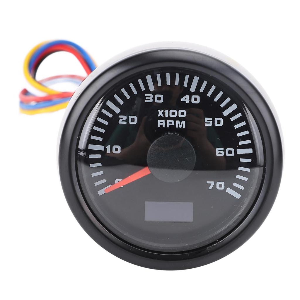 52mm 7000RPM Tachometer with Hourmeter 7 Color Backlight   9-32V RPM Gauge for Truck Tractor Car RV Boat