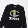 Champion Long Sleeve Fleece Crew Neck Sweatshirt with Rubber Schoolboy Black Kids' Quick-Drying Print, CK-AS007,