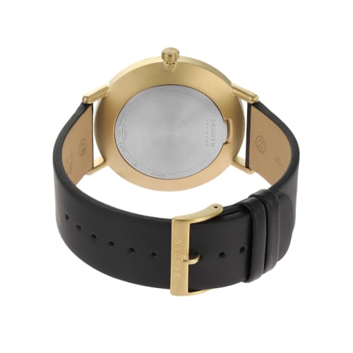 KUPPEL Two-Hand Sub-Second Black Leather Watch