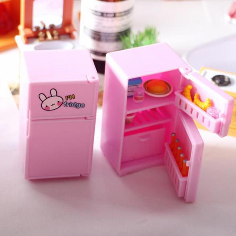 19 Styles 1/12 Dollhouse Miniature Kitchen White Wooden Fridge Refrigerator Freezer For Dolls Bedroom Living Room Accs Kids Toy
