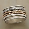 Vintage Hand Carved Geometry Women's Ring Two Color Metal Geometry Daily Wear Party Jewelry Anniversary Gift