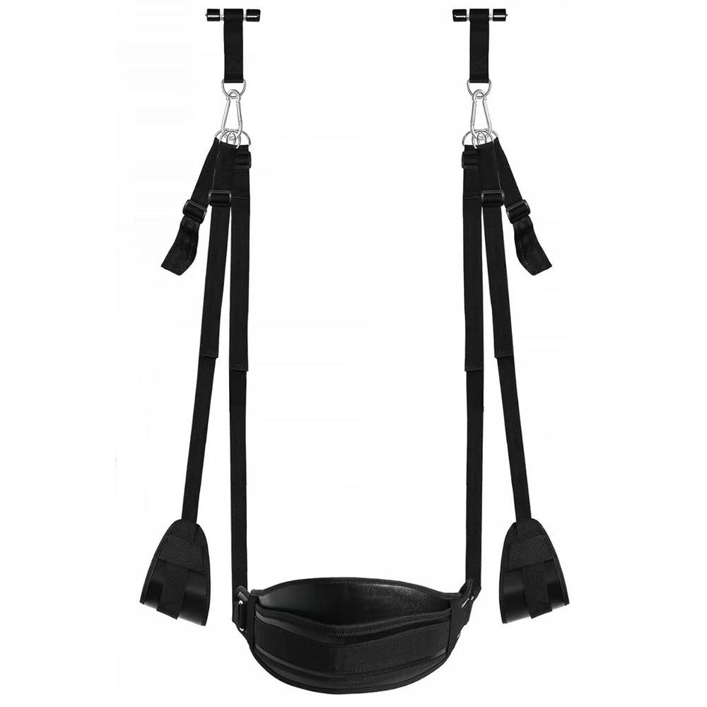 Door Sex Swing with Seat, Bondage Slave Leather Soft Plush Sex Slings with Adjustable Straps