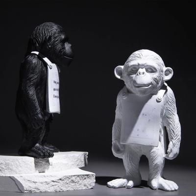 Banksy Aap Gorilla Hars Beeld Sculptuur Straatkunst Ambacht Bureau Beeldjes Voor Interieur Huis Decoratie Accessoires