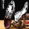 Pointed-toe men's leather shoes Banquet, work, outdoor Large sizes Shiny leather shoes