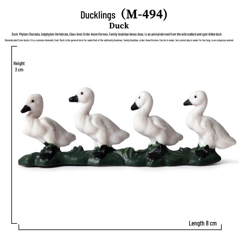 Cross-Border Poultry Farm Animal Model Set: Duck, Goose, and Children s Micro-Landscape Scene Ornaments.