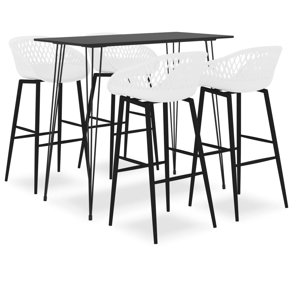 5 Piece Bar Set in Black and White