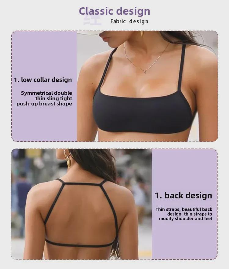 Women's Fitness Sports Bra with Chest Pad - Stylish Back, Supportive for Yoga & Running