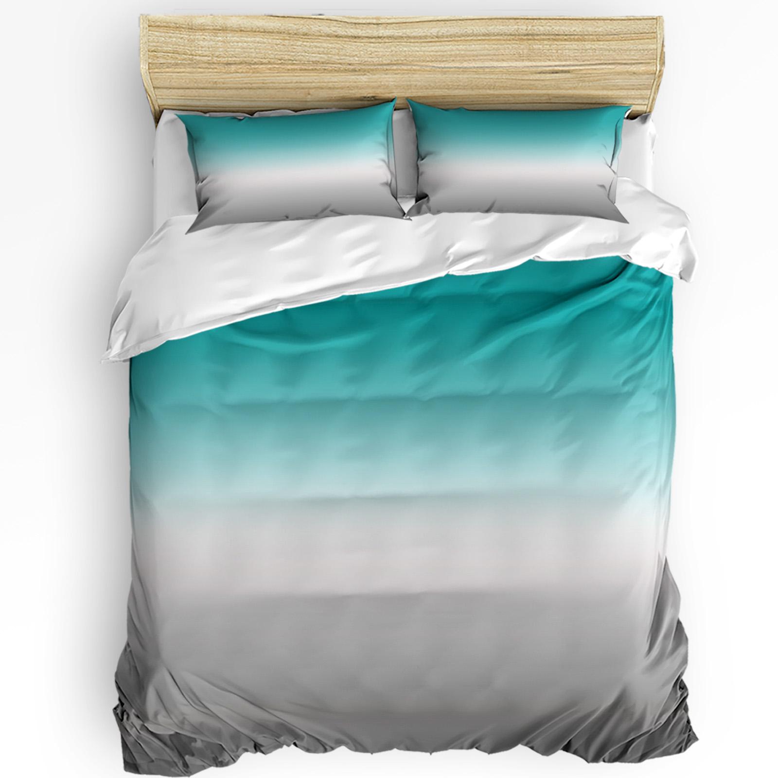

Градиентный серо-голубой пододеяльник, комплект постельного белья для кровати, домашний текстиль, пододеяльник, наволочки, комплект постельного белья для спальни, двуспальный комплект постельного белья, без простыни EU single(135x200cm)