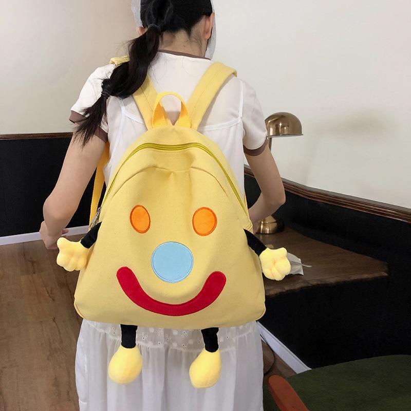 Schoolbag Japanese cute cartoon small schoolbag soft girl girl student canvas backpack female Korean version ugly cute travel backpack