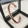Vinterly Magnetic Pure Copper Bracelets Adjustable Cuff Energy Magnet Bangles Benefits Wristband Stripe Health Jewelry Men Women
