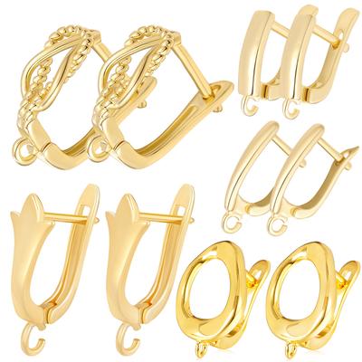Juya Women Earrings Accessories 4 8Pcs/Lot Gold Silver Plated Shvenzy Ear Wire Fixture Fastener Bale DIY Earring Hooks Clasp