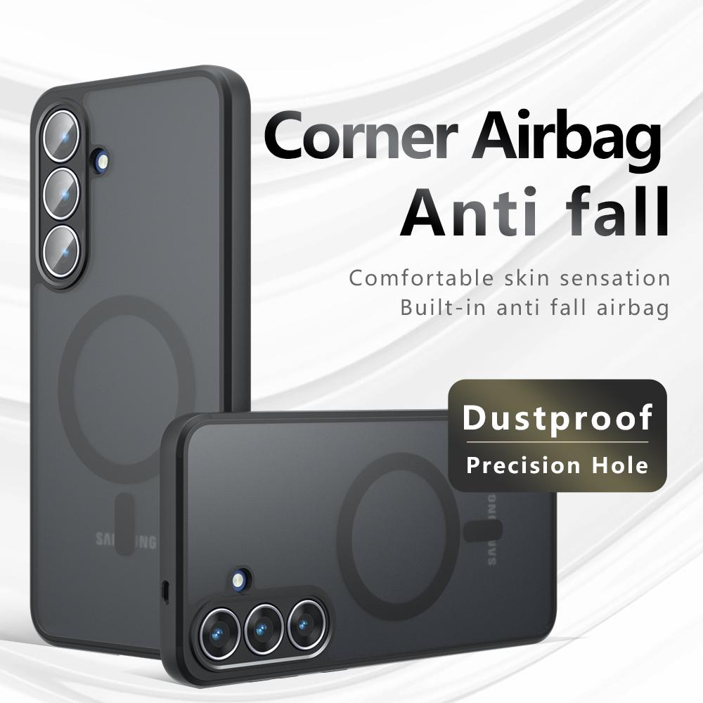 For Magsafe Magnetic Wireless Charging Case For Samsung Galaxy S25 FE S25FE 5G Shockproof Matte Back Cover Coque