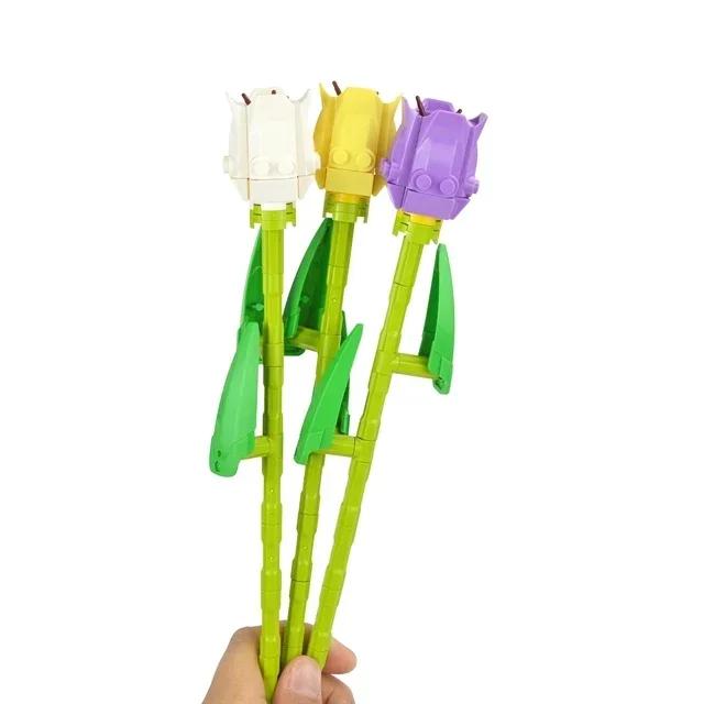 MOC Plants Accessories Bricks 3471 2435 6064 3778 City House Trees Pine Prickly Bush Green Grass Military Building Toys