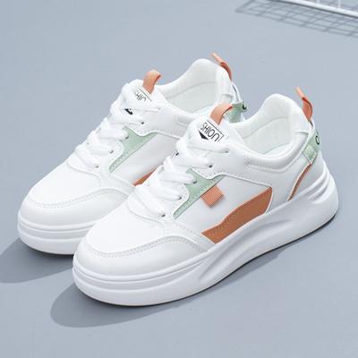 Platform White Shoes Women's Spring New Breathable Student Board Shoes Women's Street Shot Lace-up Sneakers
