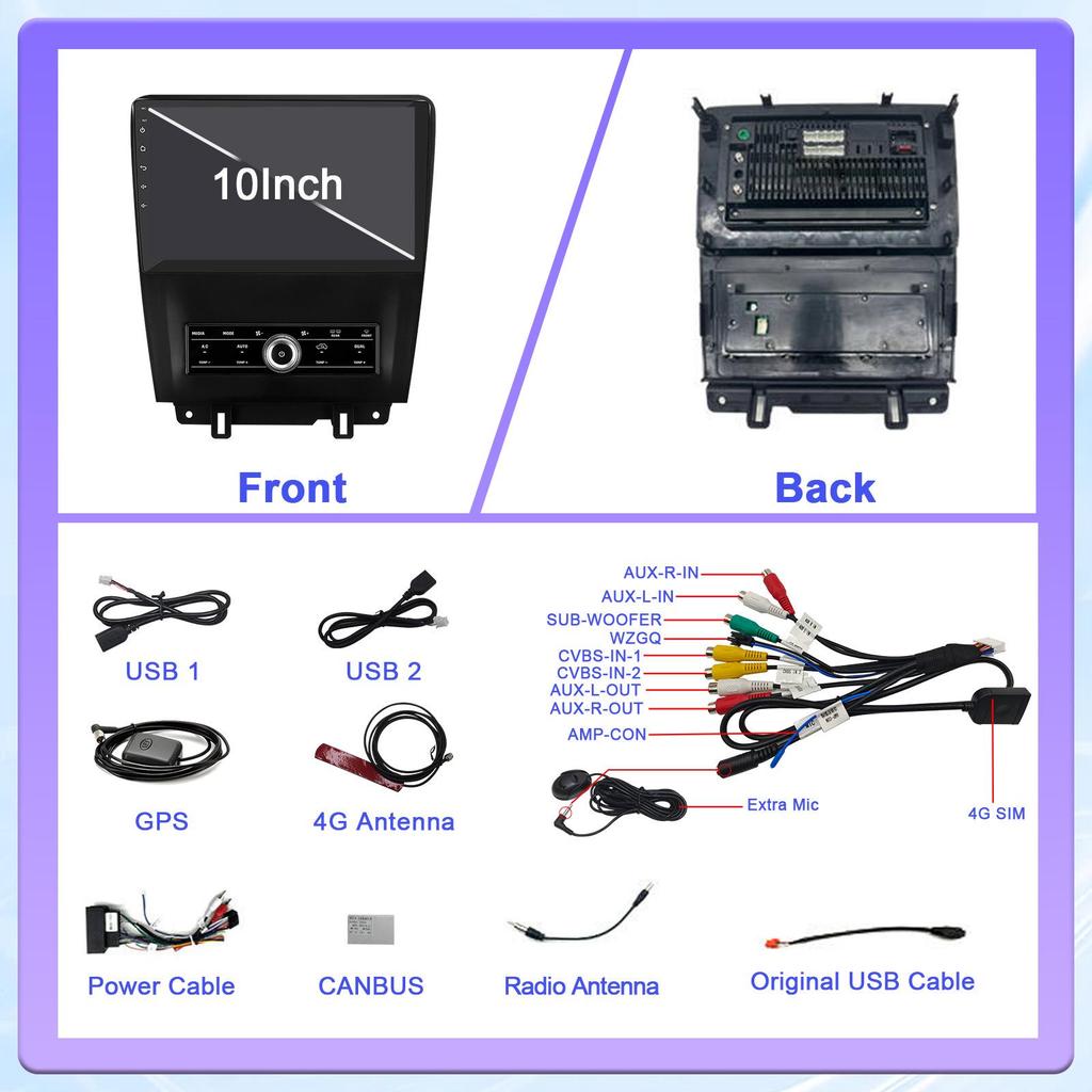 10-14 Ford Mustang 10" Android Multimedia Navigation System