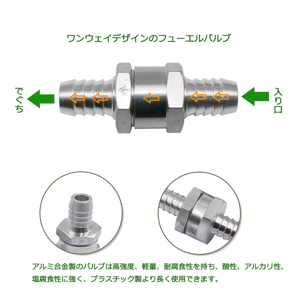 Bestgle Fuel Non Return 0.4 inch (10 mm) 2 Pcs One Way Valve Air