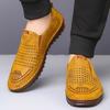Herren-Fahrschuhe weiches Leder Mützen-Schuhe Herren-Freizeitschuhe große Größe Herrenschuhe weiche Sohle rutschfest Lochsandalen
