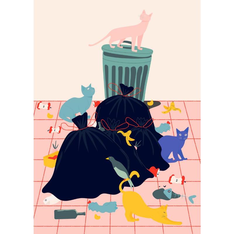 Abstrakte Kunst Frau Stimmung Sofa Dschungel Pyjamas Poster Leinwandmalerei Lustig Alltag Wandkunst Bild Wohnzimmer Heimdekoration