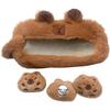Capybara Oshigoto Pen Case with 3 Plush Pencil Clear Plush Pen Stationery Small Item Zipper Pouch Badges, Case, Animal, Pocket, Pouch, Pouch, Cute,