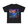 Unisex Adult T Shirt Psychedelic Skull Cowboy Neon Mountain Sunset Day of Dead