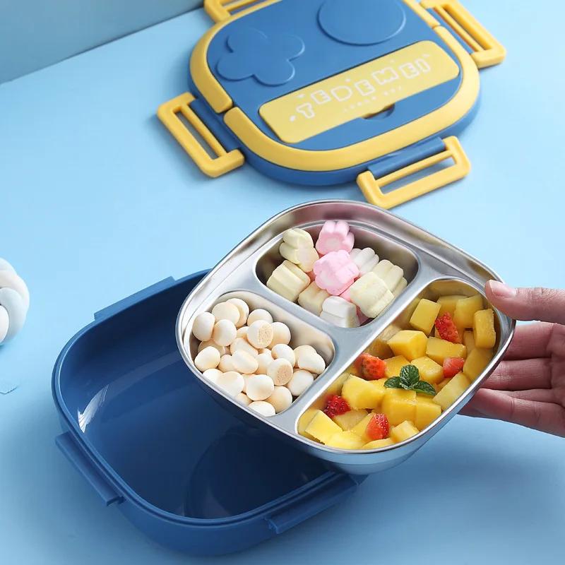 304 Tragbare Edelstahl-Lunchbox Ausflug Geschirr Für Kinder Baby Kind Schüler Outdoor Camping Picknick Lebensmittelbehälter