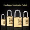 Waterproof Solid Copper Mini Combination Padlock for Suitcases, Dormitory Lockers, and Gym Lockers