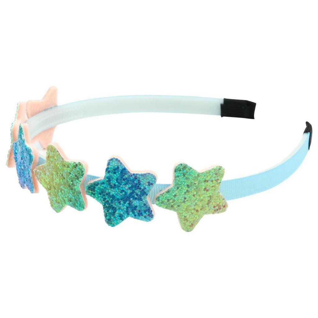 Colorful Mermaid Heart & Star Rainbow Headband - Kids' Party Hair Accessory