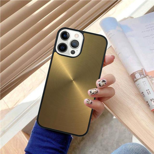 Brushed Metal Texture Steel Print Phone Case Cover For iPhone 17 Air 15 16 14 13 12 Pro Max 11 Pro Max Plus Coque