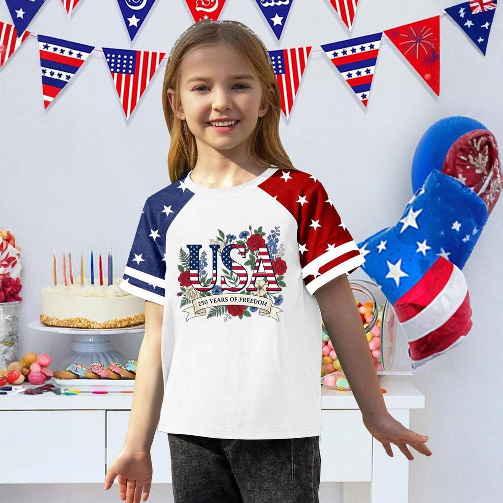Casual Short Sleeve Crew Neck T Shirt Raglan Sleeve Graphic Print Lightweight Comfortable Soft Fabric Summer Top for Women