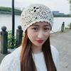 Bonnet tricoté creux à fleurs, pare-soleil respirant, Skullies, pour femme