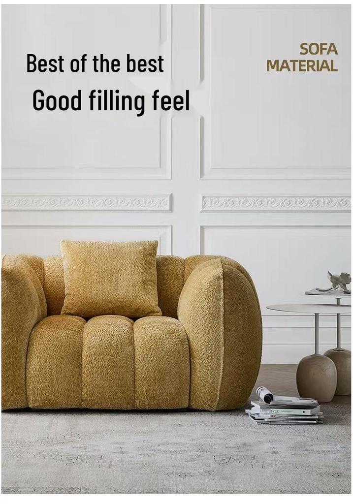 Round Pumpkin Sofa: Comfy, Space-Saving Vacuum-Packed Seat for Living Room, Perfect for Relaxing.
