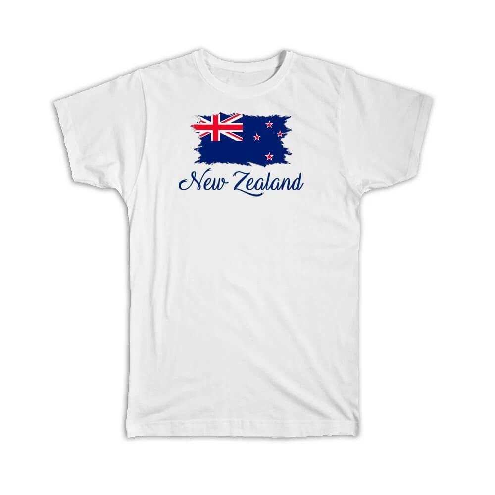 Gift T-Shirt : New Zealand Flag Zealander Country Expat XL