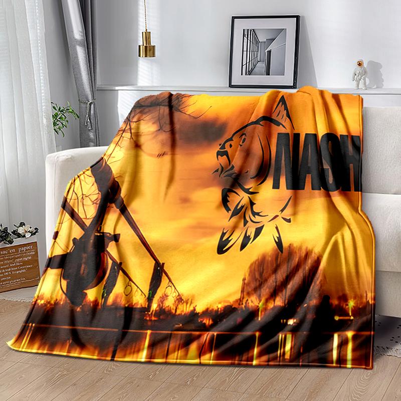 1pc Blanket Nash Tackle Print Design, Lightweight Blanket for Sofa, Bed- Soft &Warm, Gift for All Seasons Like Christmas, Halloween