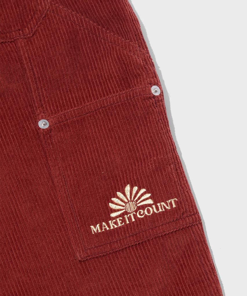 WMC Corduroy Rivet Work Pants_Brick