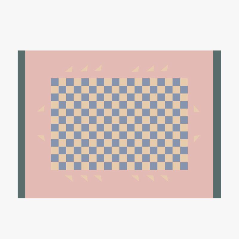Fashion simple girl bedroom bedside carpet modern living room bedroom popular pattern carpet Checkerboard Large Area Carpets