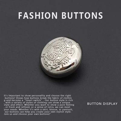 10Pcs Metal Buttons Exquisite High-End Coat Trench Coat Wool Clothes Jacket Round High-End Buttons Daquan