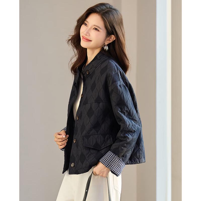 

TERRE BLEUE Women s Quilted Diamond Mid-length Coat L