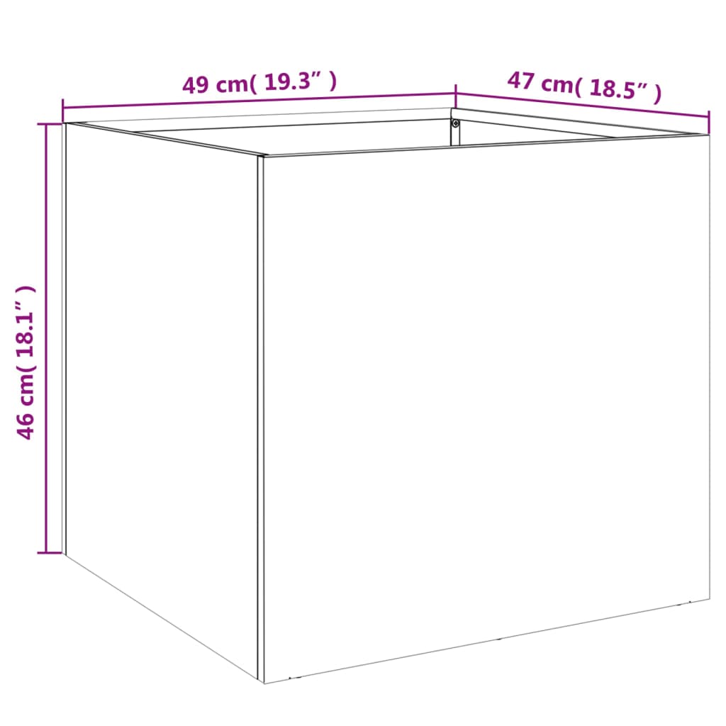 Planters 2 pcs White 49 x 47 x 46 cm Steel