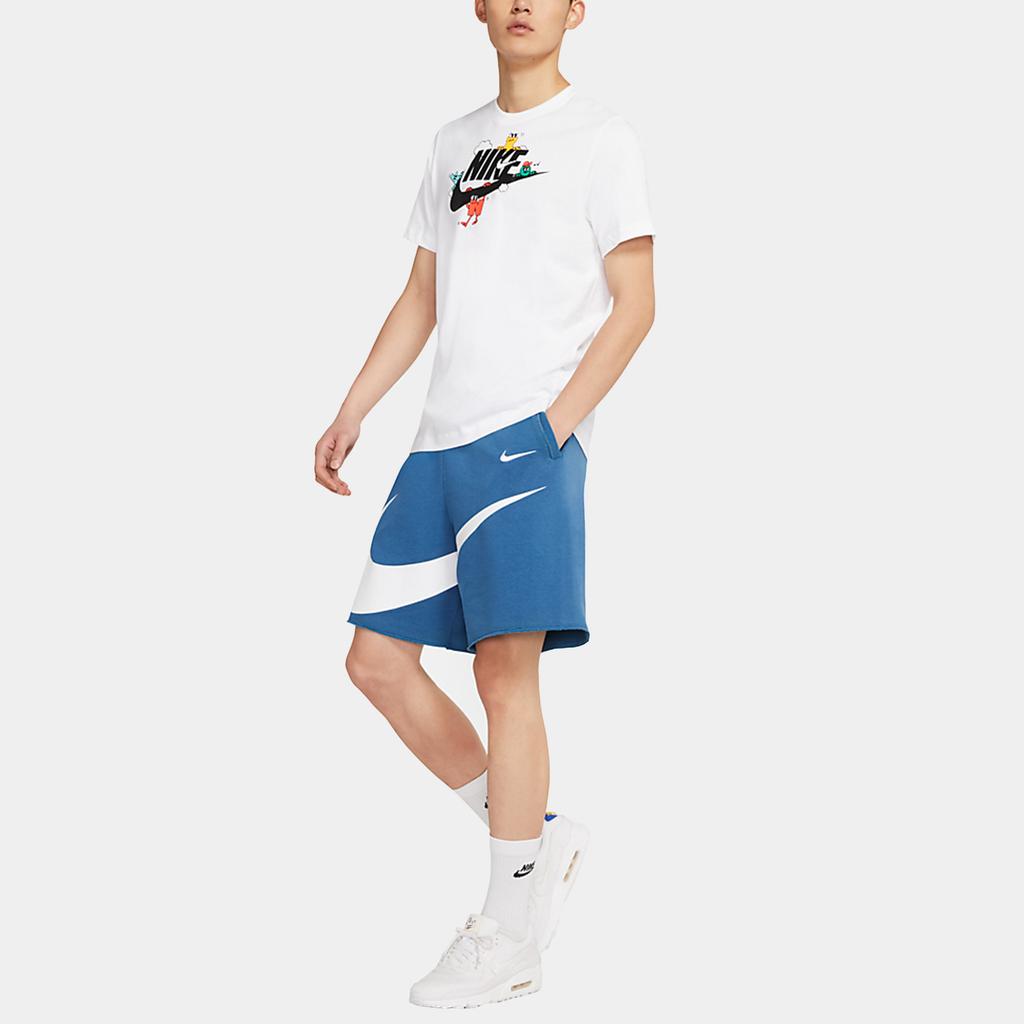 Nike Sportswear Swoosh Logo Knit Straight-Leg Casual Shorts Men Bottoms Industrial-Blue DJ5373-440