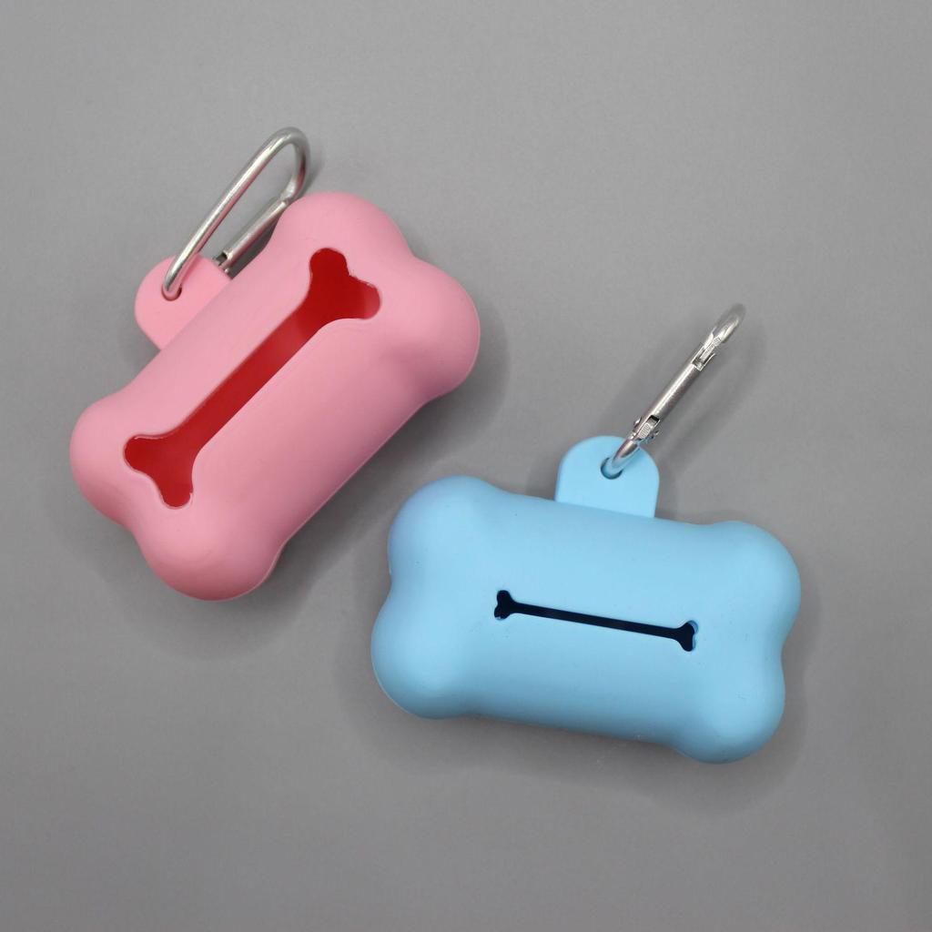 Silicone Bone-Shaped Pet Poop Scooper & Trash Bag Holder
