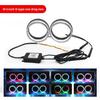 2PCS 2.5" 3" LED Angel Eyes Shrouds 5D Crystal DRL Covers With Scan Function Adjust Brightness App control Car Accessories